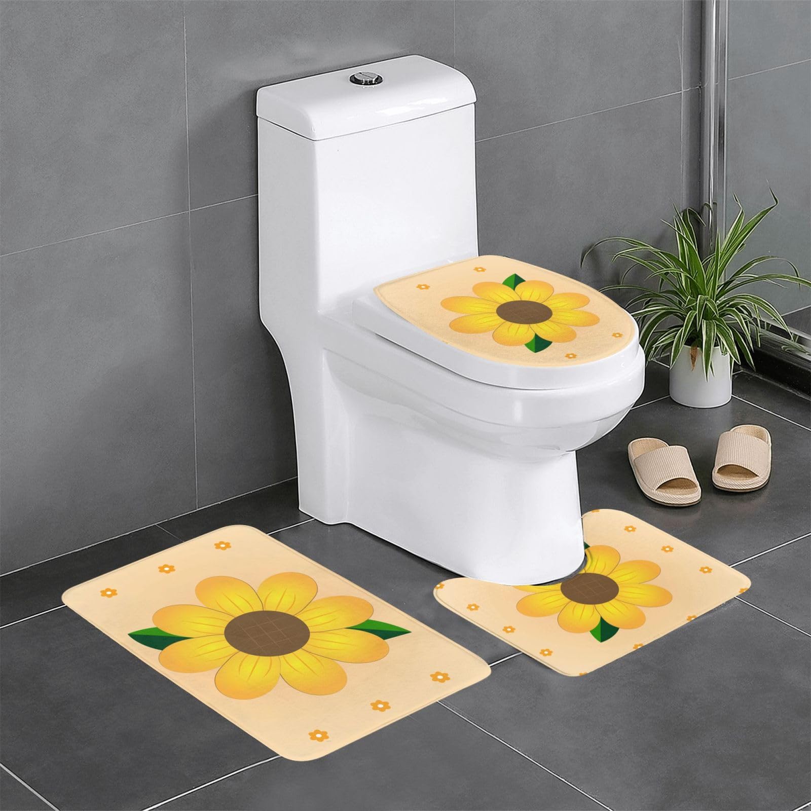 Tapis de salle de bain antidérapant doré pour sol sécurisé