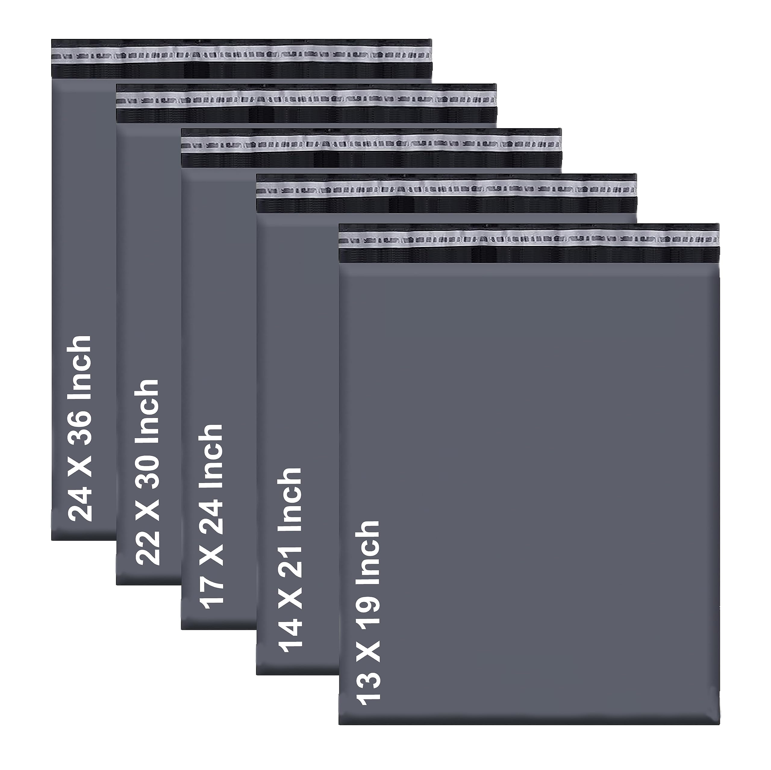 SUL Grey Mailing Poly Postal Self Seal Bags, Self Adhesive, Waterproof and Tear-Proof Plastic Envelopes for Parcels, Small to Large Parcel Bags for Posting Clothes, Books, & Boxes (200, 17x24)