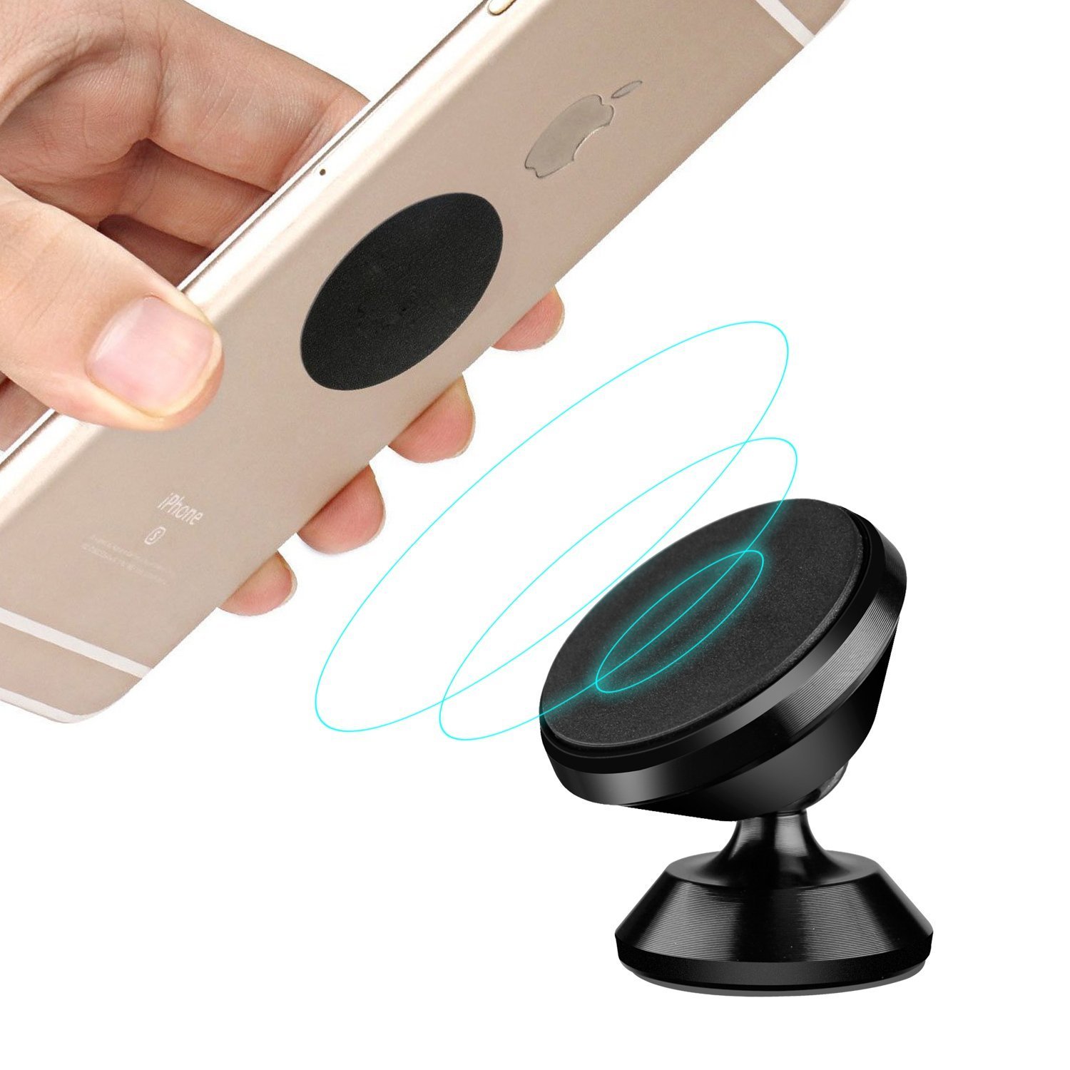 willmaxmat Universal 360 Verstellbare Auto Halter KFZ Handy Halterung Auto Wiegen für iPhone X/8/7/6/5 Galaxy S7/S6 Alle Smartphones GPS Mobile Magnet