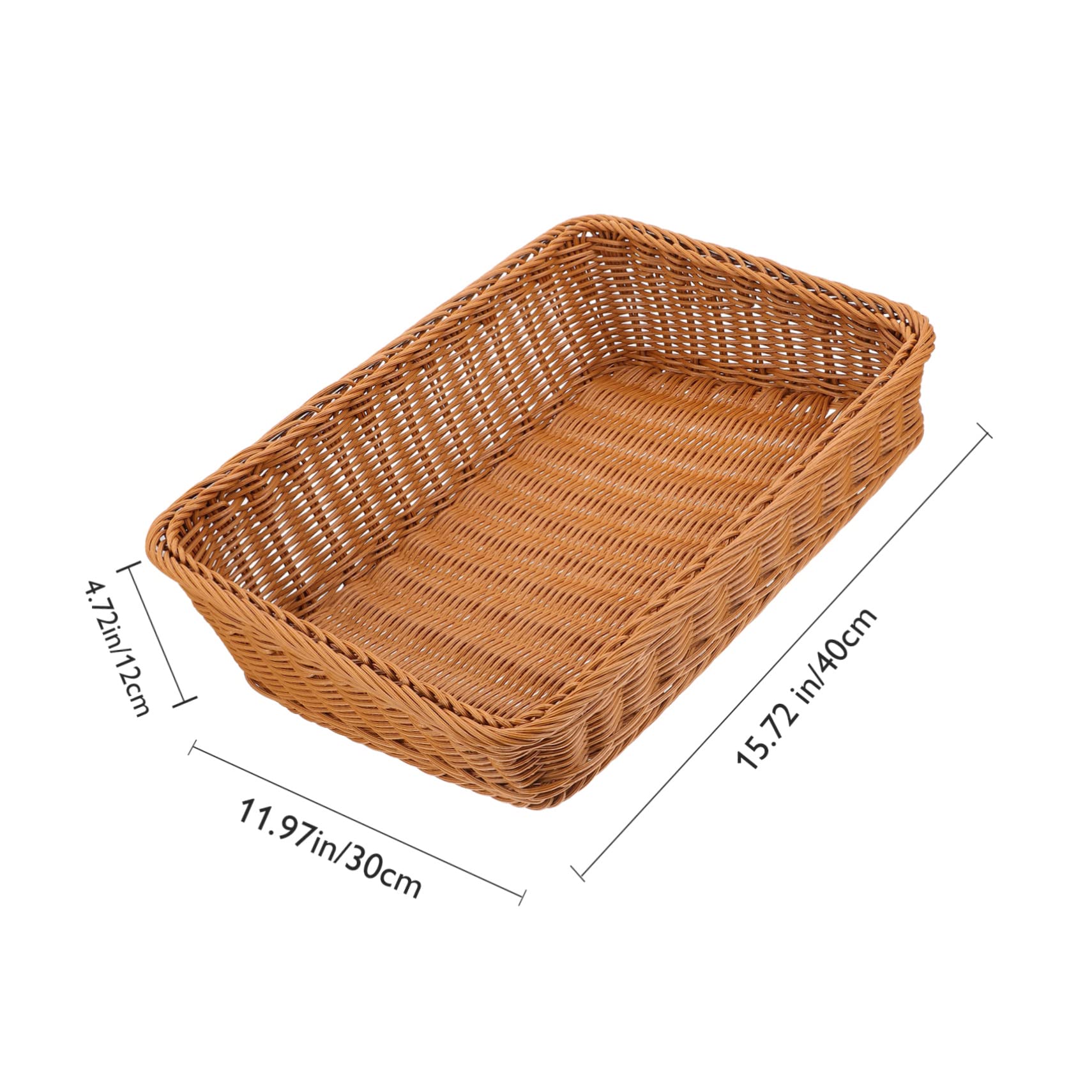 STOBAZA 1Pc Lightweight Japanese Style Rattan Storage Basket for Home Sundries Organizer for Fruits Snacks Magazines and More