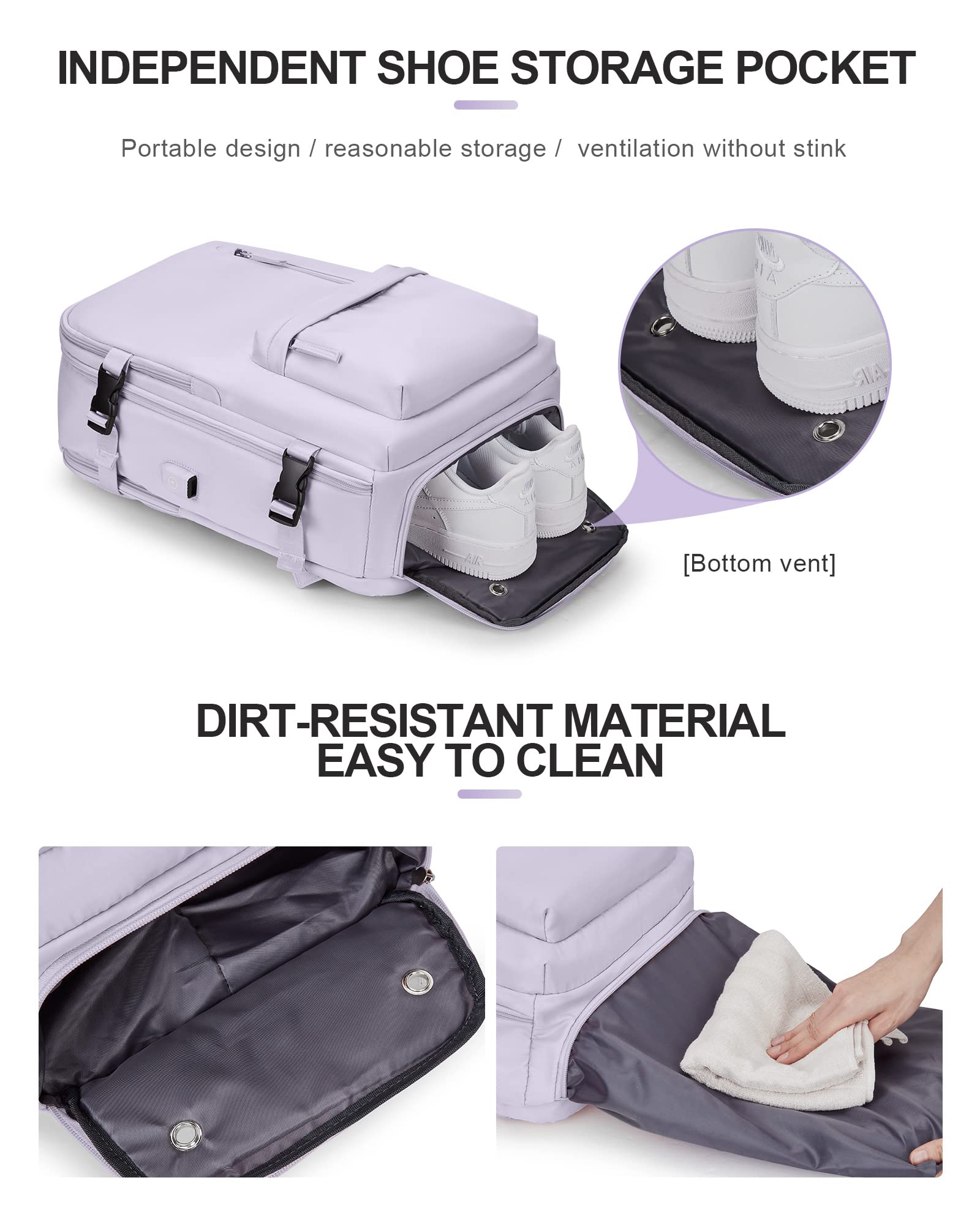 Zaino da Viaggio per Easyjet 45x36x20 Bagaglio a Mano Zaino Borse da Cabina per Ryanair Il Sedile Zaino Aereo Bagaglio a Mano Donna Borsa Cabina Viaggio Zaino Travel Viaggio Casual Daypack,A7-Viola
