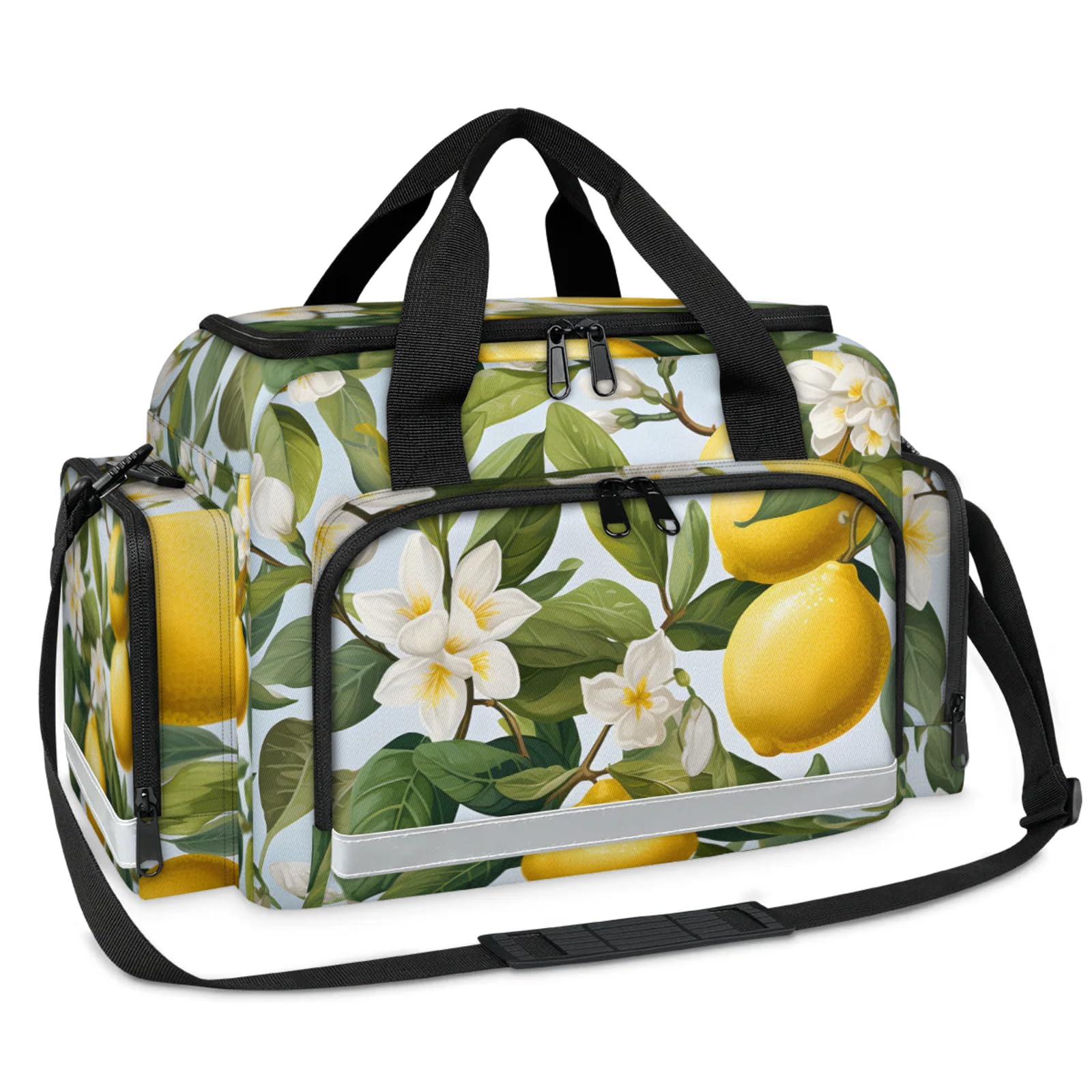 GzLeyigou First Aid Bags Empty, Creamy Lemon Emergency Bag First Aid Kit Multiple Compartment Kit Carrier On Call Trauma Bag For Paramedics Emergency Medical Supplies Kit