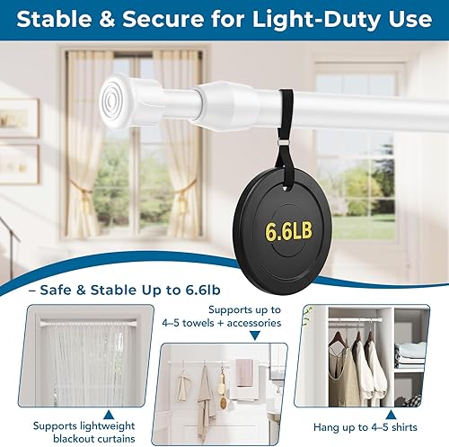 Miniatura 9 de Barra tensora AIZESI, 5 unidades con resorte de 16 a 28 pulgadas, barras de acero para armarios, barras de cortina...