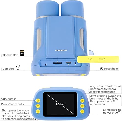 Miniatura 9 de Andonstar AD122 - Microscopio y telescopio de doble lente, binoculares de microscopio portátil de mano, cámara digital y kit de microscopio de video