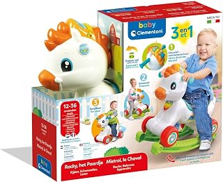 Clementino Martino Horse Ride On, 3 in 1, Juet 1 Year, Multicolor - 56079