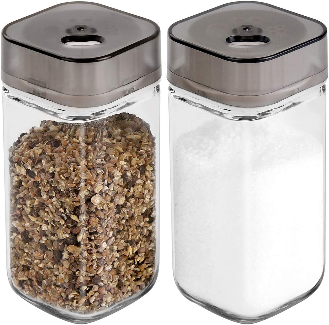 Salt and Pepper Shakers Set with Adjustable Pour Holes