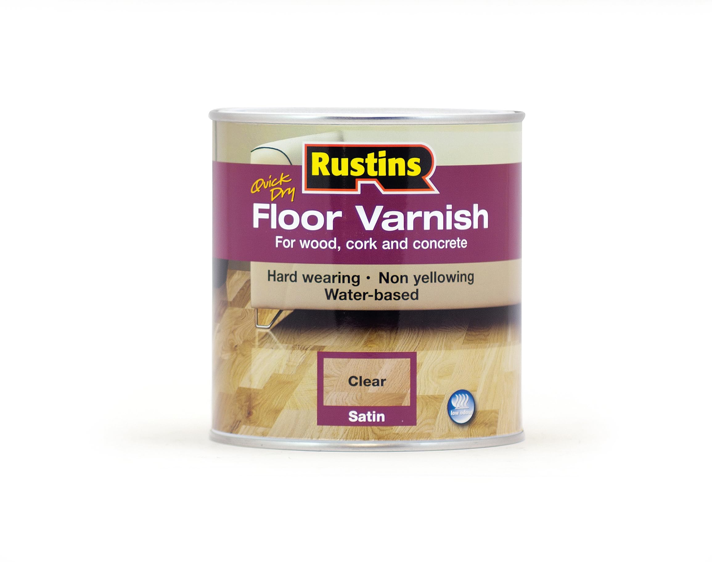 Clear Satin Floor Varnish Rustins Quick Dry 1 Litre For Wood & Other Hard Floors