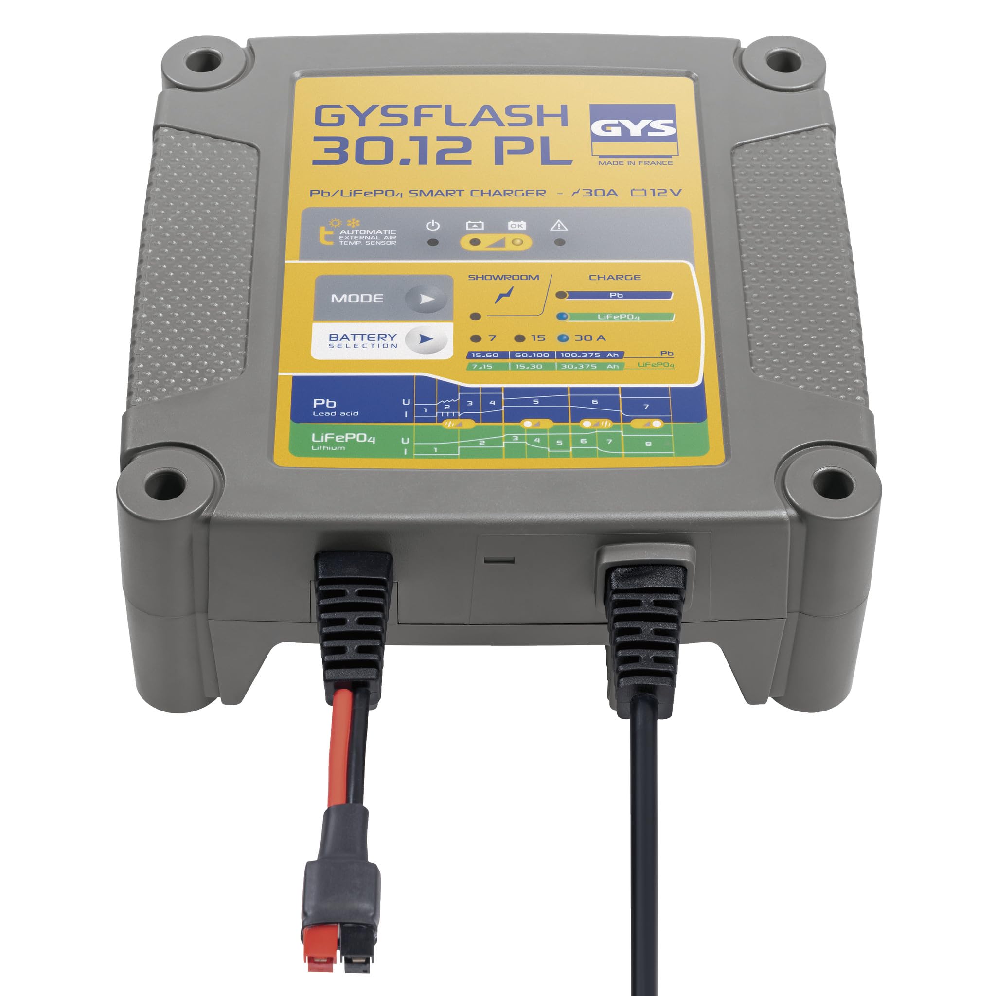 GYS Auto Chargeur de batterie pour Voiture Camions Moto Capacité de batterie À partir de 7Ah Capacité de batterie À partir de 15Ah 029668