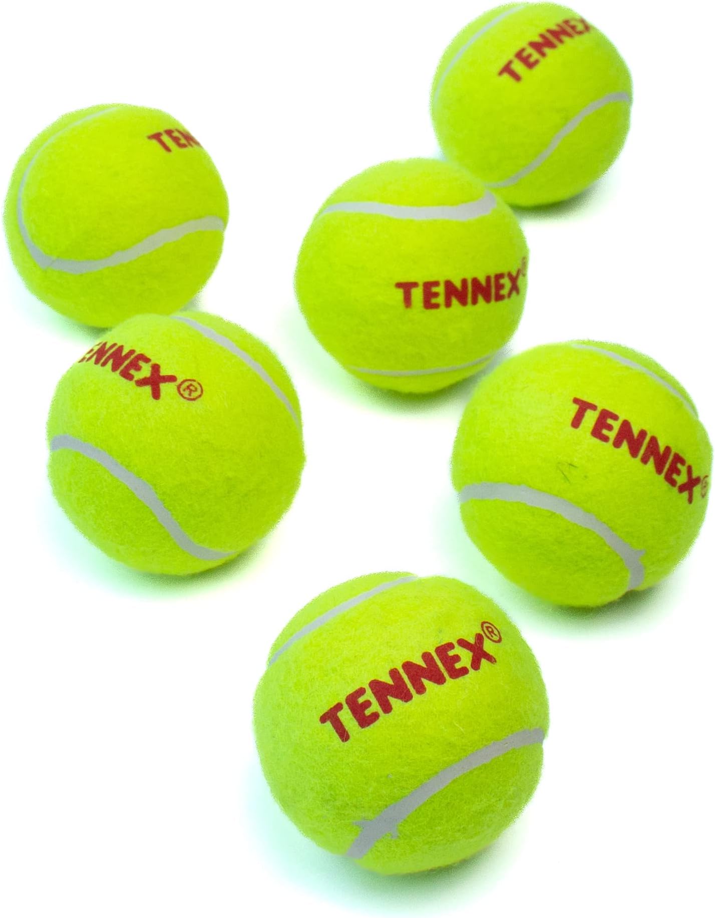 TENNEX Cricket Tennis Ball Yellow Heavy for Over Arm Cricket | Standard Size Ball for Cricket Tournament and Practice (6 Pcs, Yellow Colour)