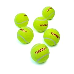 TENNEX Felt Cricket Tennis Ball Hard Yellow for Over Arm Cricket | Heavy Tennis | Standard Size Ball for Cricket Tournament and Practice (Pack of 12)