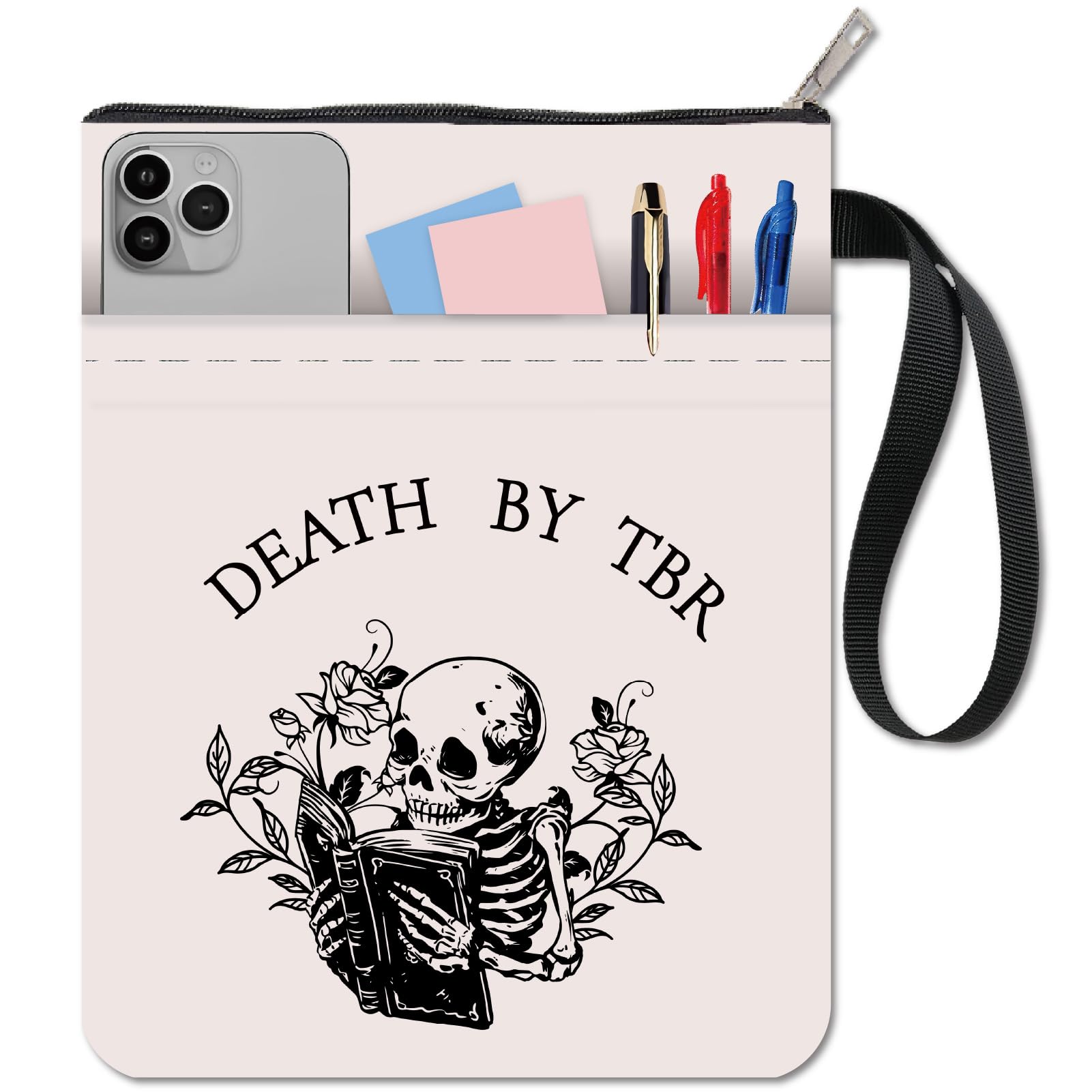 CRASPIRE Funda para Libro con Diseño de Esqueleto Protector Libros Bolsillo Tela Lavable Cremallera Y Adicional Amantes…