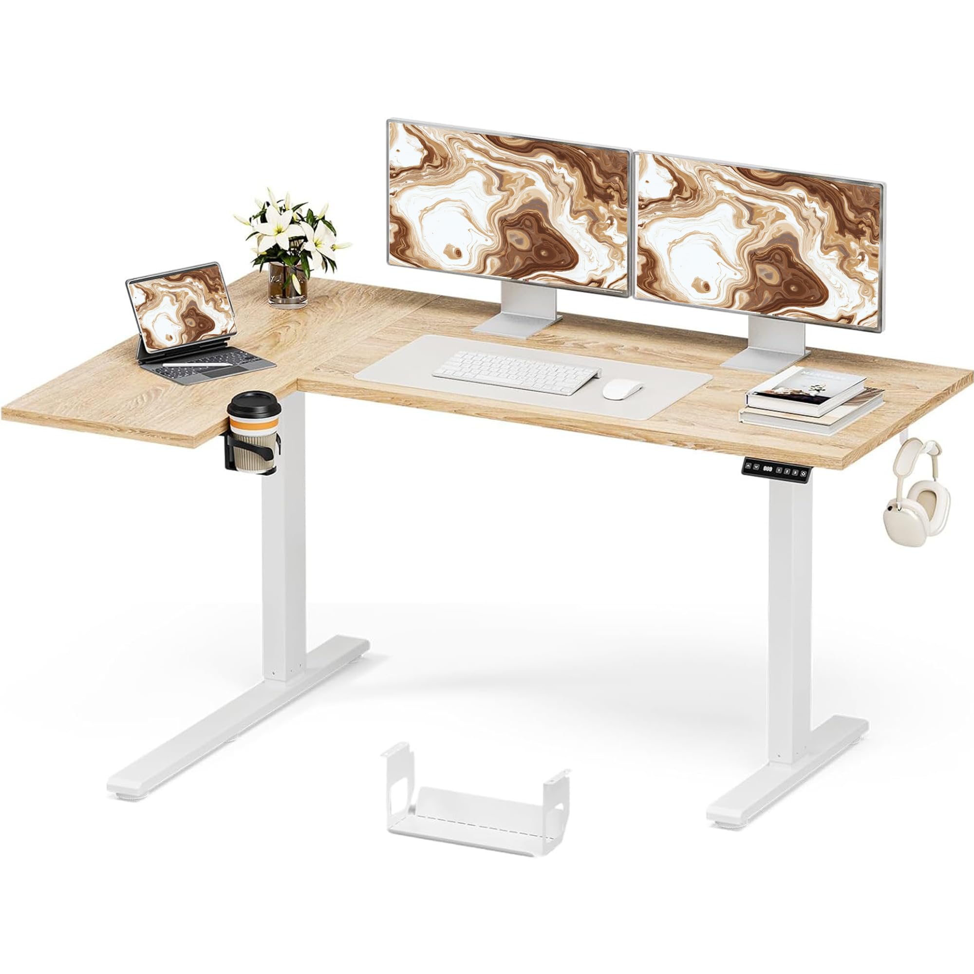 Amazon.com: Muvai 59 Inch L Shaped Standing Desk Adjustable Height