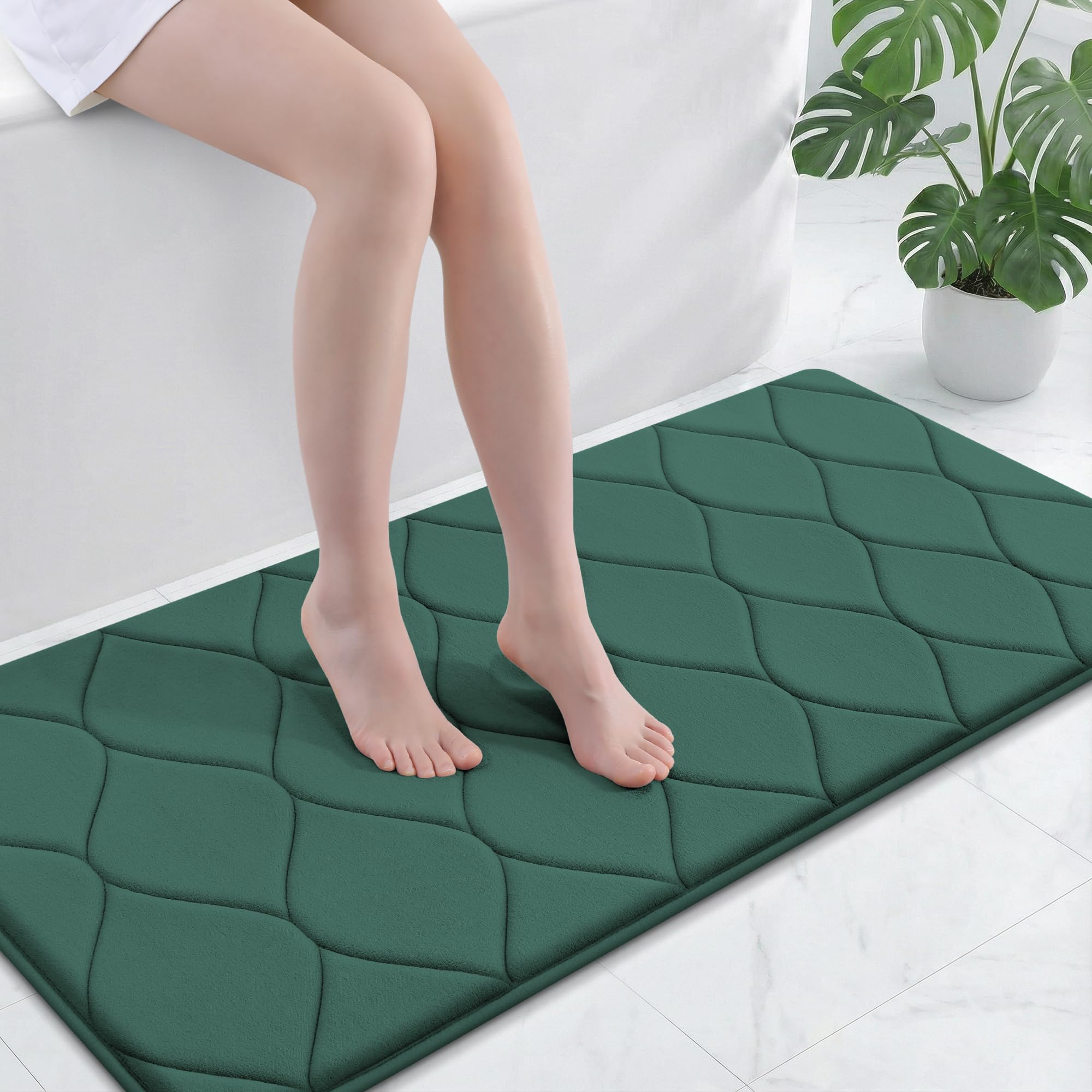 Smiry Memory Foam Bath Mat 47x24, Ultra Soft Absorbent Bathroom Rugs
