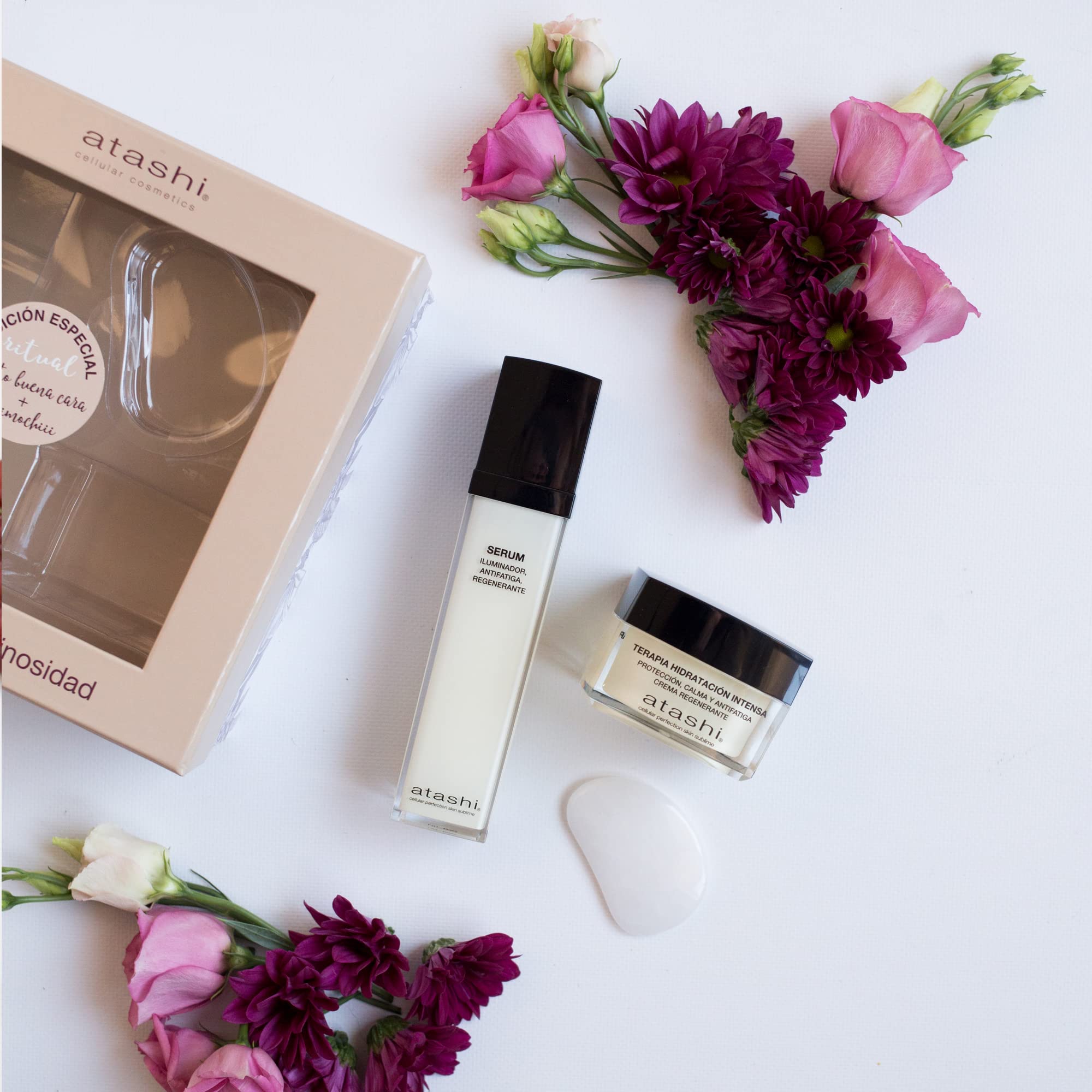 Atashi Cofre Efecto Buena Cara Hidratación y Luminosidad Facial | Incluye sérum iluminador, terapia de hidratación intensa y Takimochiii para una piel más luminosa, uniforme y saludable
