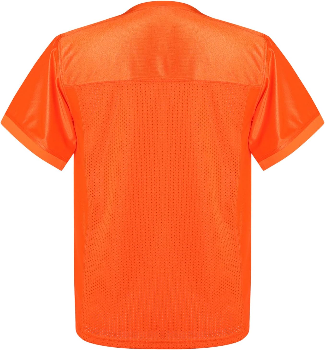 Youth Blank Football Jersey for Boy's, Kid's Athletic Practice Sports T-Shirt Hip Hop Jersey for Party(Medium, Orange)