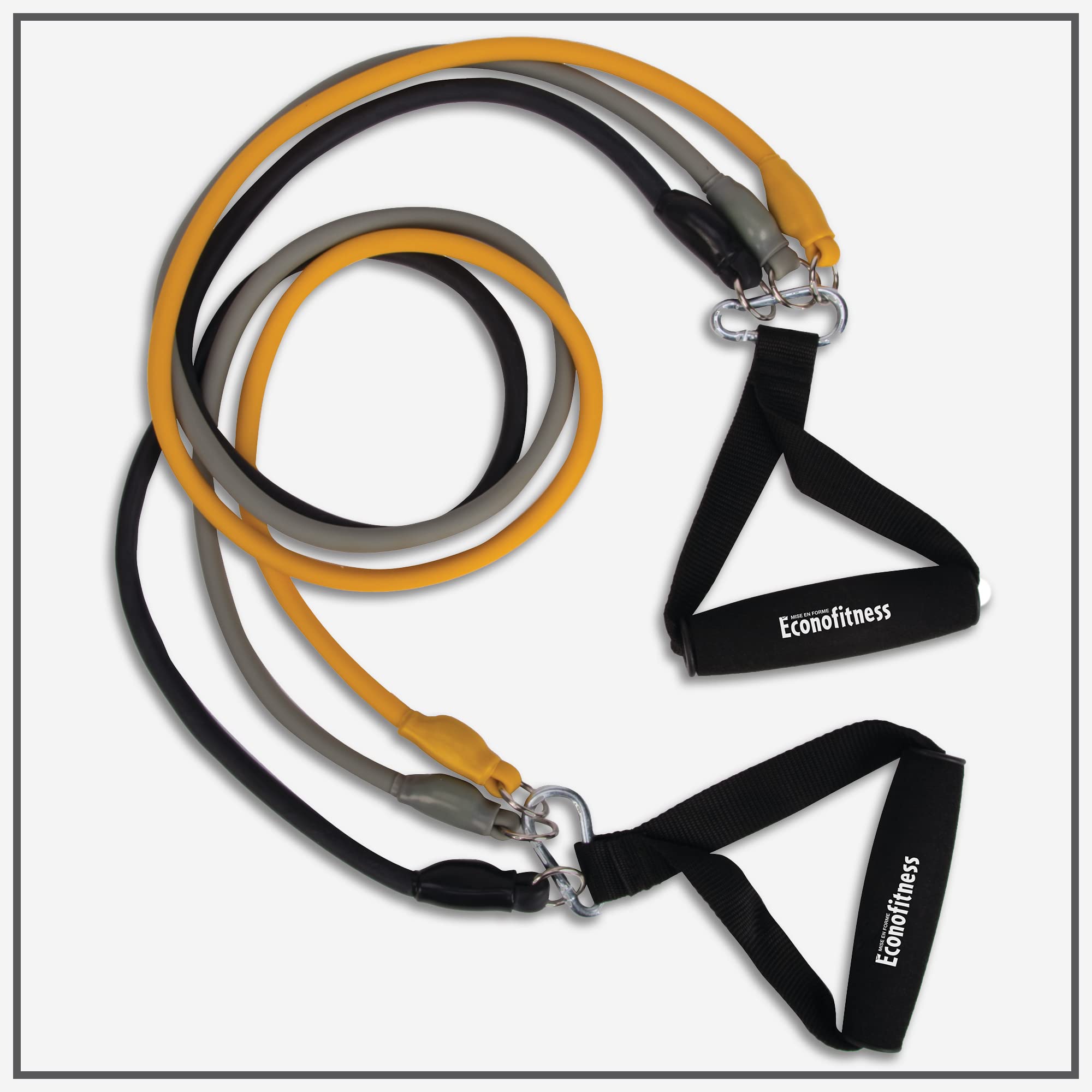Econofitness Adjustable Resistance Bands Kit - 3 Tubes, Handles, Ankle Straps For Home Workouts & Physical Therapy - View #5
