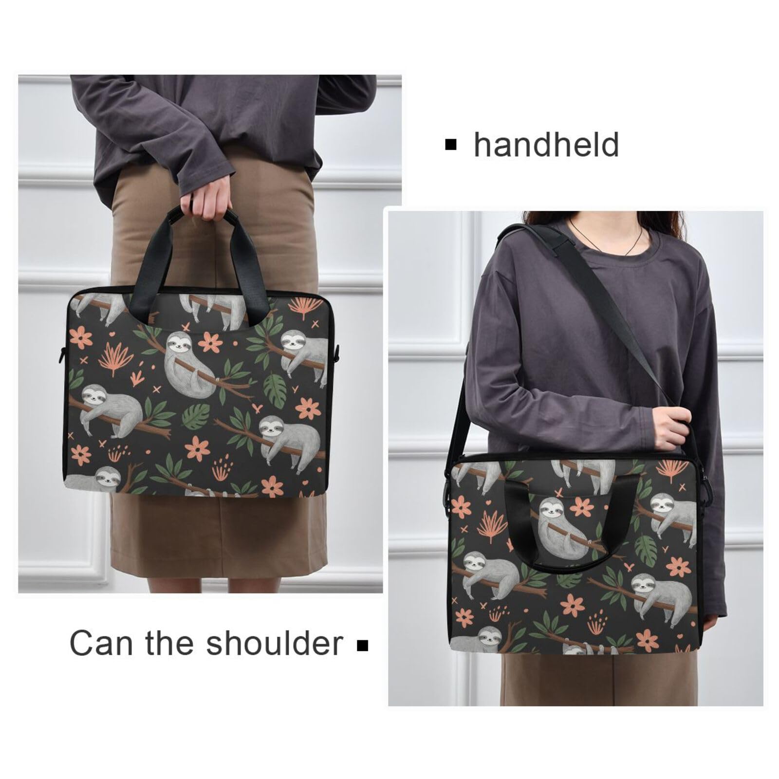 ALAZA Borsa per laptop per cani di razza bassotto da 16 e 15,6 pollici, borsa per laptop per donne uomini studenti lavoro, borsa a tracolla da viaggio messenger tote case maniche