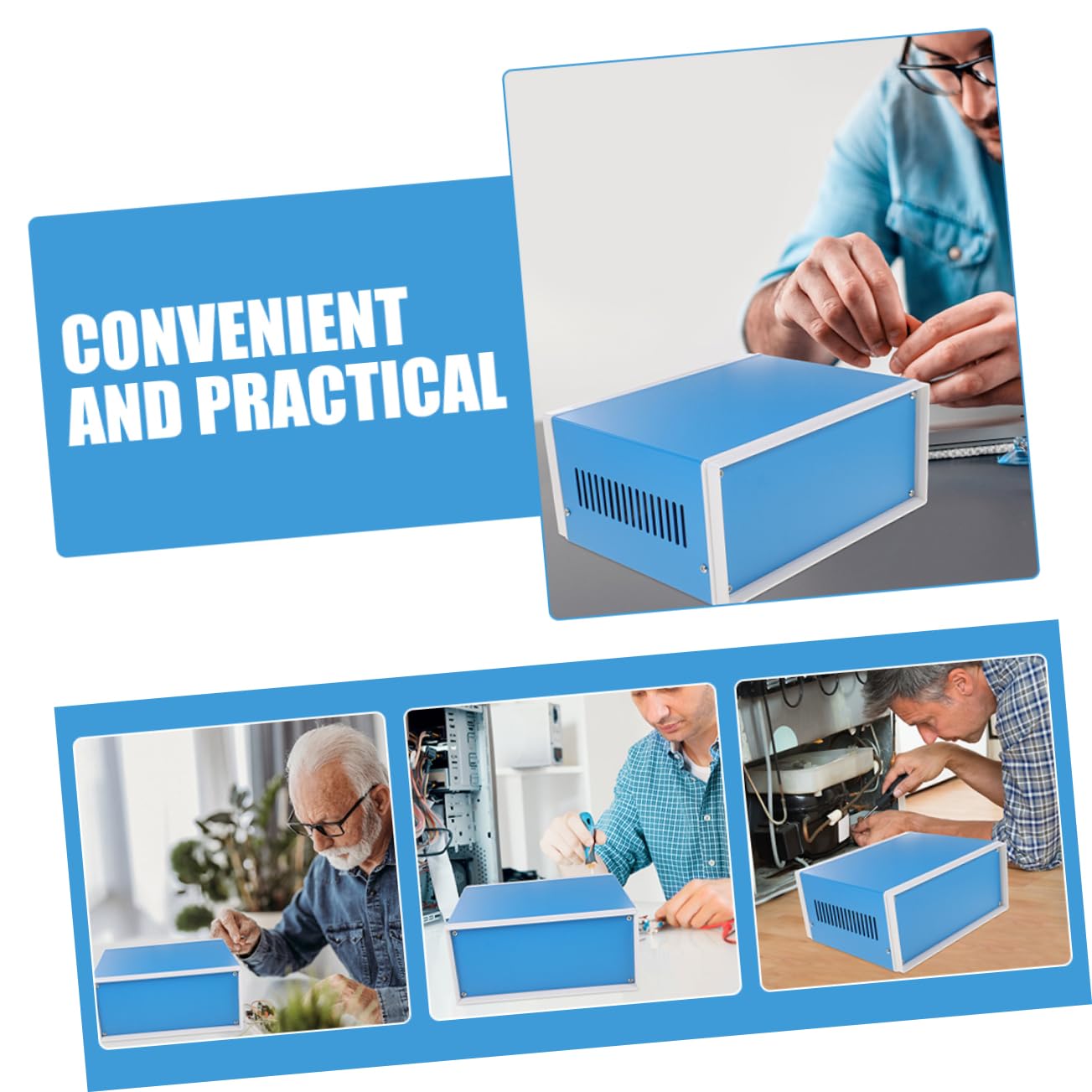 Homoyoyo Caja Metálica Estructura Resistente de Aluminio para Proyectos Electrónicos y Operación Estable para Montaje Electrónico DIY