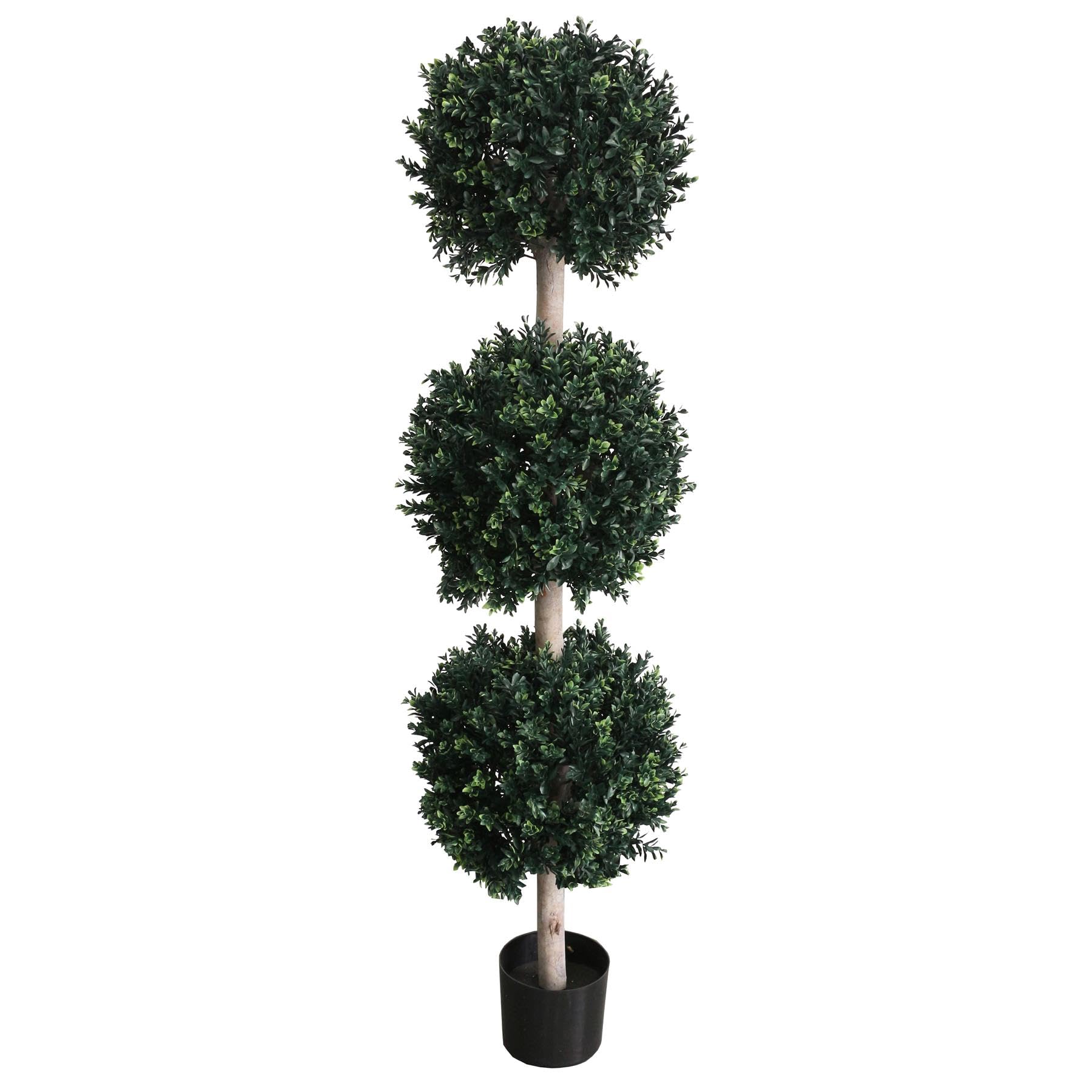 Buis artificiel triple boule UV 150 cm avec feuillage dense traite anti-decoloration