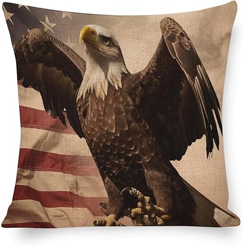 MaSiledy Fundas de almohada decorativas para el 4 de julio, fundas de almohada para el Día de la Independencia, diseño vintage de Estados Unidos,