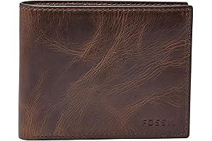Men's Derrick Leather RFID-Blocking Bifold with Flip ID Wallet