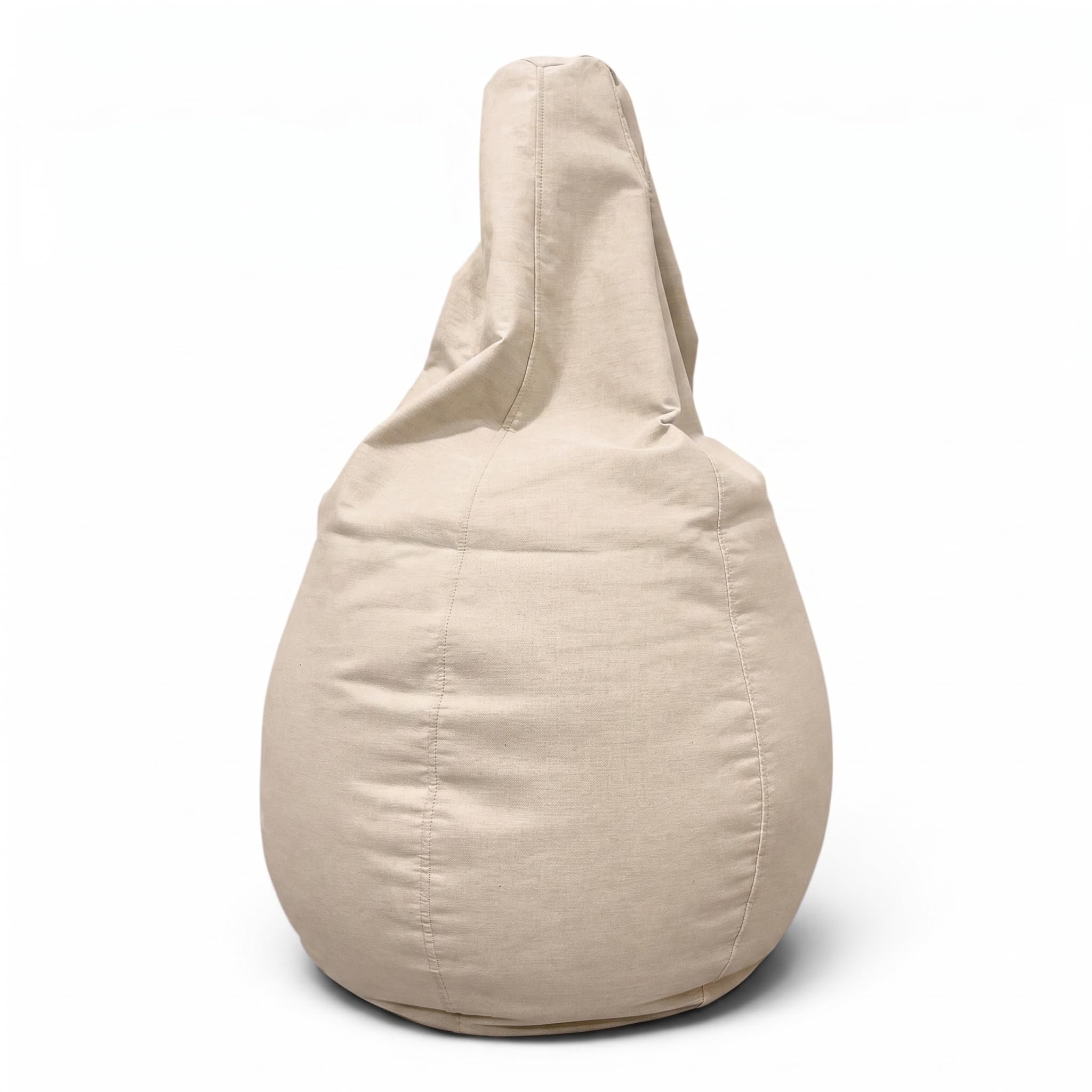 Aiire Puff Pera con Relleno Incluido - Puff Gamer Moderno de Diseño - Niño o Adulto para Salon o Habitación Juvenil - Sillón Puf Infantil XXL Adolescente - Puffs en Algodón Premium Beige
