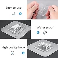 Vista 4 de Lsnisni 14 Pack Shower Caddy Adhesive Replacement, Waterproof Shower Shelf Adhesive Strips, Strong Adhesive Flat Hooks for Bathroom Storage Shelves