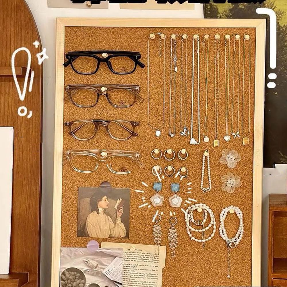 100 Punaises En Bois Avec Boîte - Pour Tableaux En Liège, Cartes Et Affichages - Couleur Marron