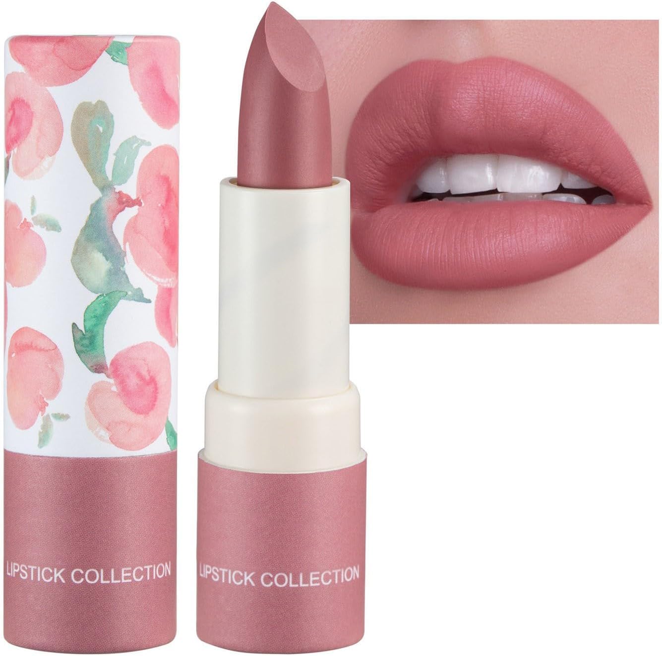 XiahiumPaper Tube Lipstick Lip Gloss, Nude Matte Lipstick - Long Lasting Waterproof Non-Stick Cup Not Fade - 24 Hour Natural Nude Lipstick, Velvet Smooth Crayon Lip Stain for Women Makeup