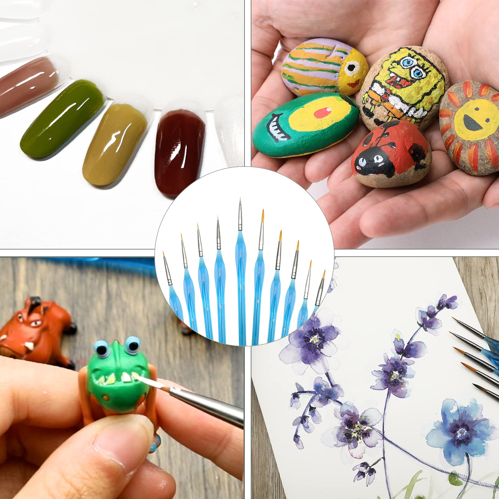 Zyiphor 23-tlg Pinselset Für Acryl Aquarell - Malpinsel Mit Aufbewahrungsrolle