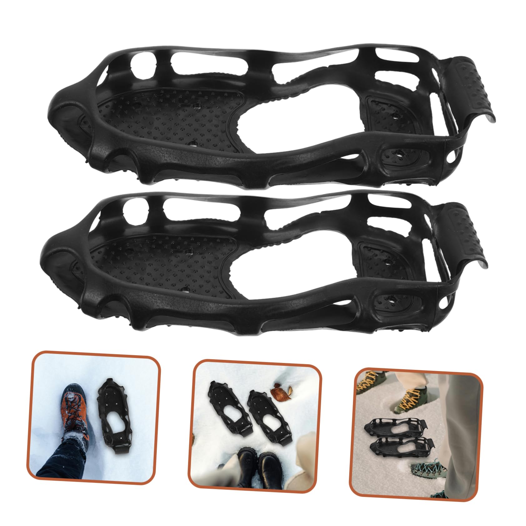 Hemobllo Ramponi Antiscivolo per Scarpe Chiodi per Scarpe Chiodate 12mm, Tpe, 24 Denti, per Pesca nel Ghiaccio e Alpinismo