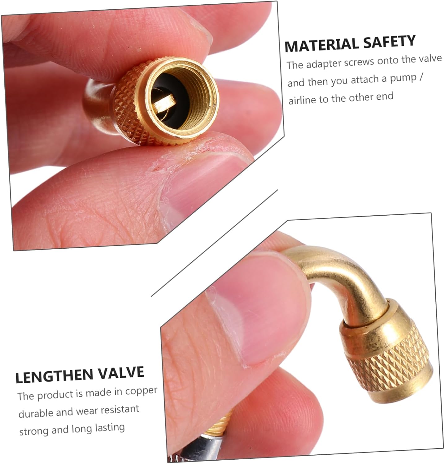 GANAZONO Tire Valve Stem Adaptor 90° Bend for Easy Inflation Replacement for Original Valve Stem