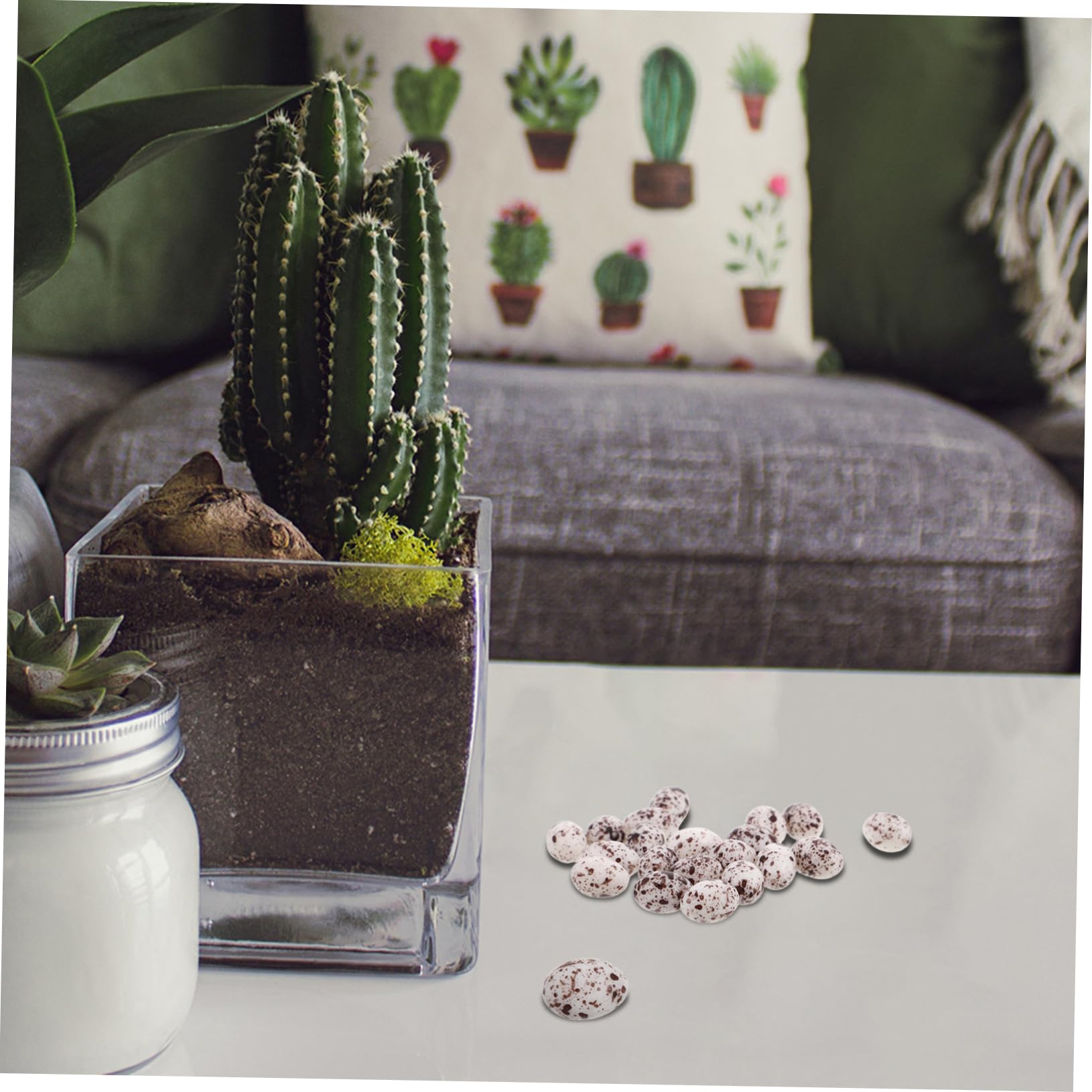 Yardwe 20 Pezzi Di Uova Di Quaglia Finte In Plastica - Miniature Per Giardino, Decorazione Paesaggistica E Diorami - 6