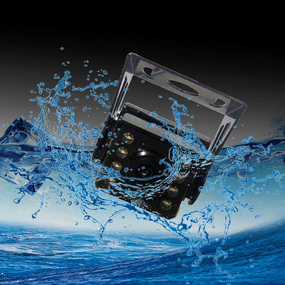 Sistema de Cámara de Marcha Atrás, Monitor TFT LCD HD 7", 12V-24V | Cámara marcha atrás impermeable 12V-24V, visión nocturna IR 8 LEDs, cable 15 m, para camiones, autocaravanas y cosechadoras