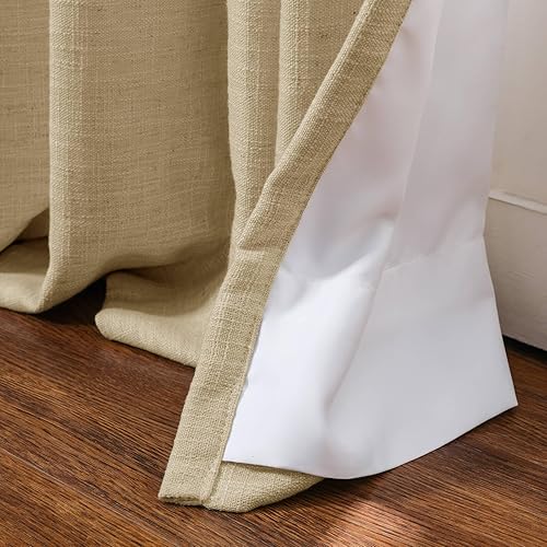 Miniatura 132 de Drapifytex Cortina plisada de lino sintético, cortina para oscurecer la habitación, 56 pulgadas de ancho x 96 pulgadas de largo, cortina de cobre 26