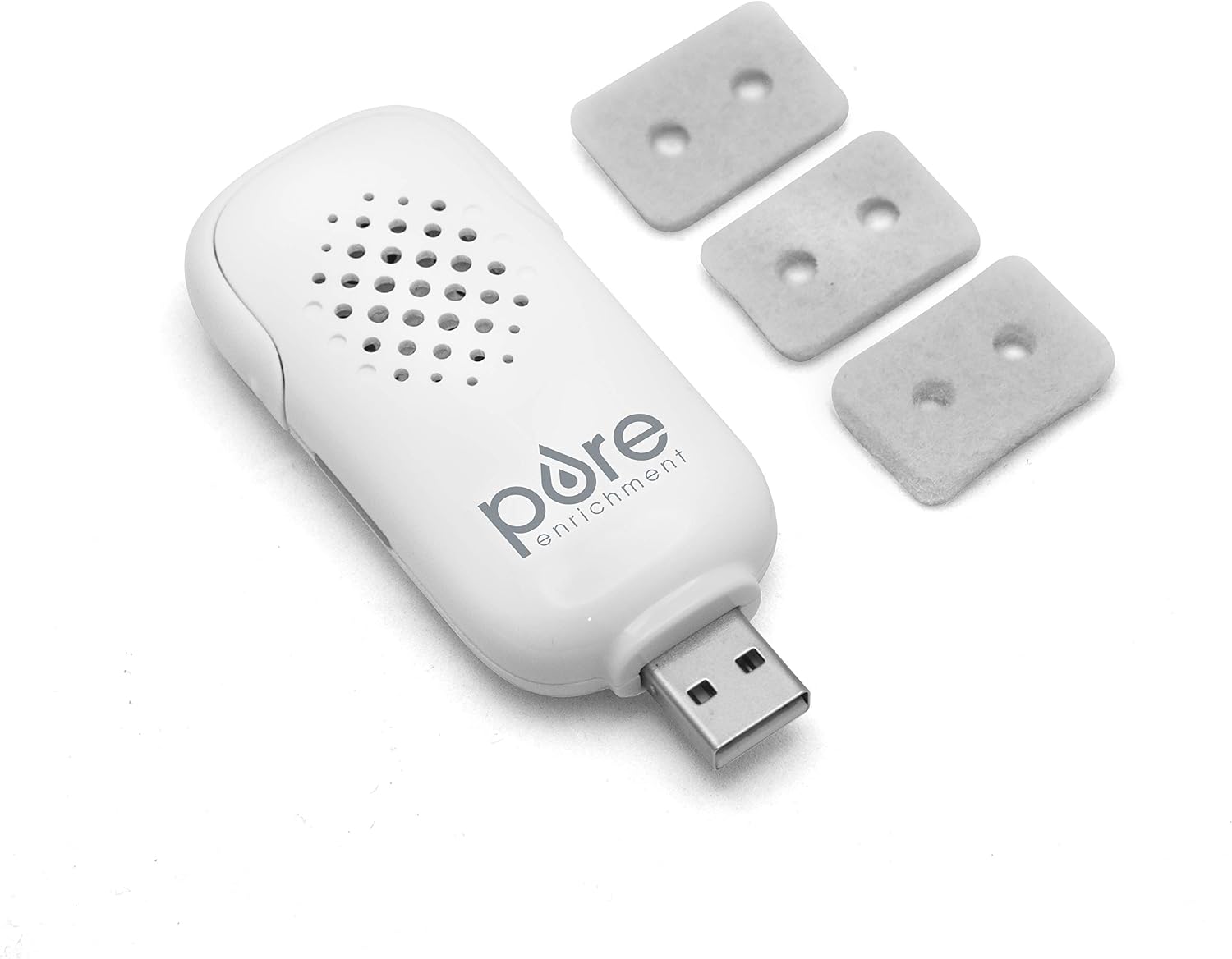 Pure Enrichment PureSpa USB Personal Aroma Diffuser - Portable, BPA-Free Essential Oil Diffuser with 3 Aromatherapy Refill Pads - Ideal for Car, Computer, and Travel