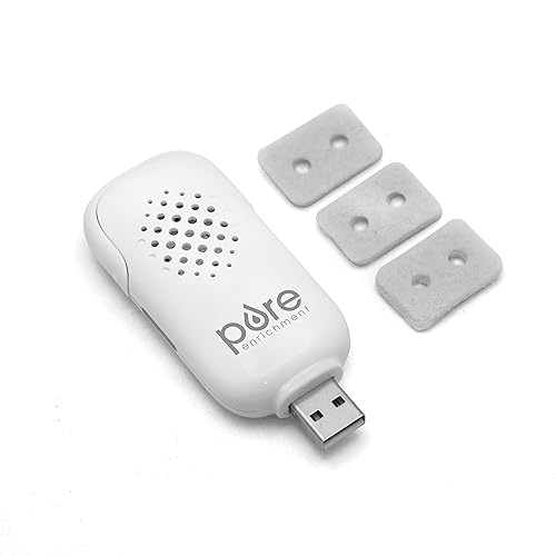 Miniatura 4 de Pure Enrichment PureSpa - Difusor de aroma personal USB, portátil, sin BPA, con 3 almohadillas de repuesto de aromaterapia, ideal para automóvil,