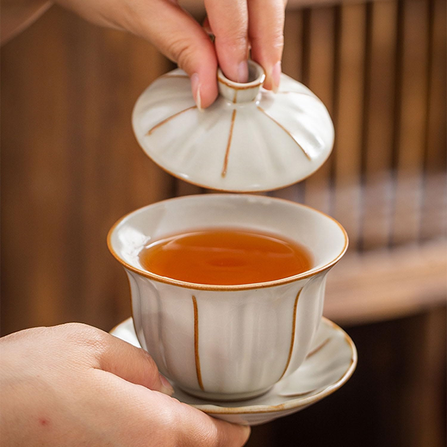 Set da tè, Set da tè Cinese Set da tè Set da tè per Adulti RU Kiln Kung Fu Tea Set, Semplice Set da tè per la casa Moderna