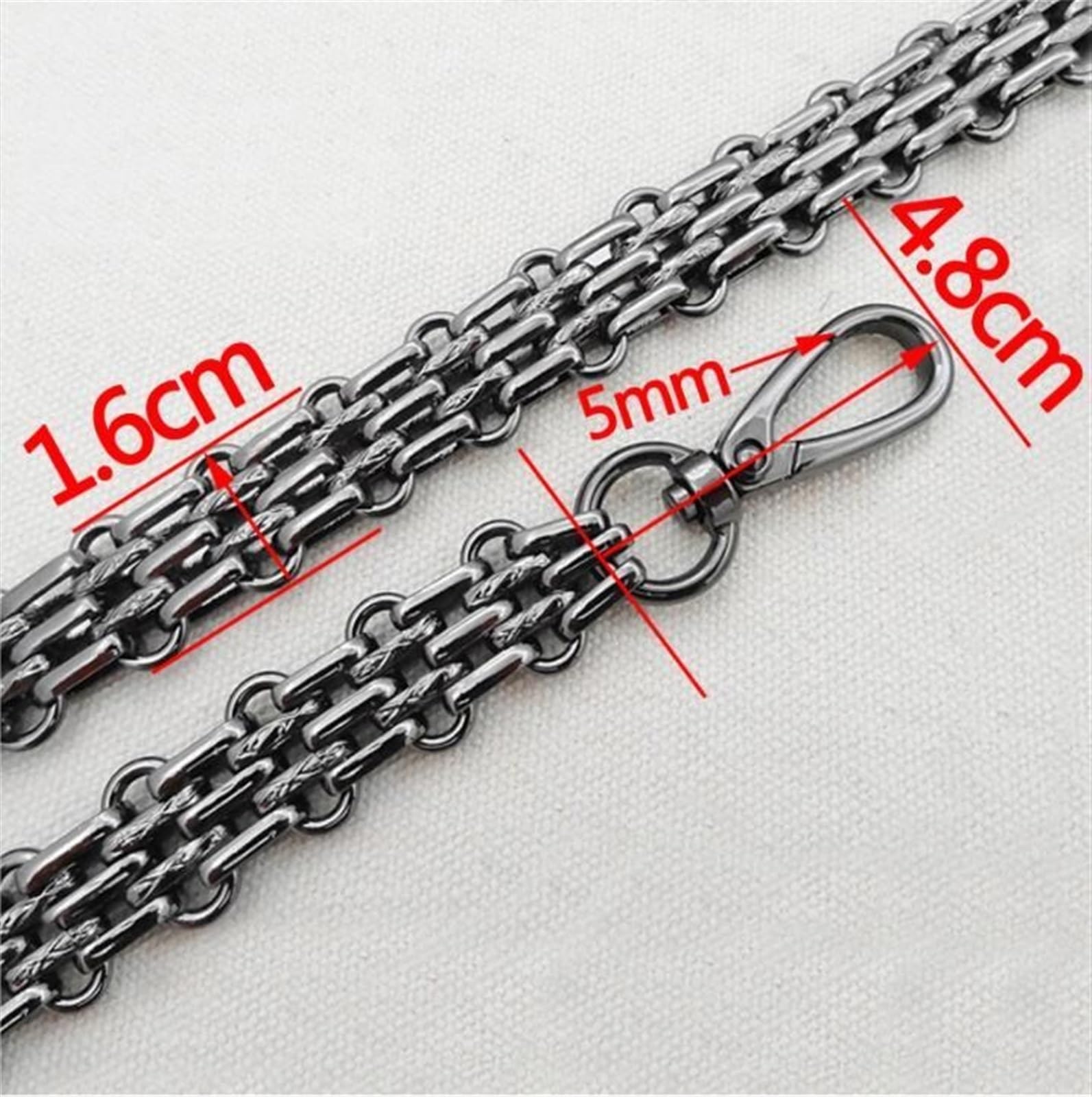 Correa de repuesto para bolso de hombro Correa de hombro de repuesto for bolso de mano, cadena de metal de acero de 60/100/110/120/130/140/CM, asa for bolso de hombro Correa de bolso(100cm)