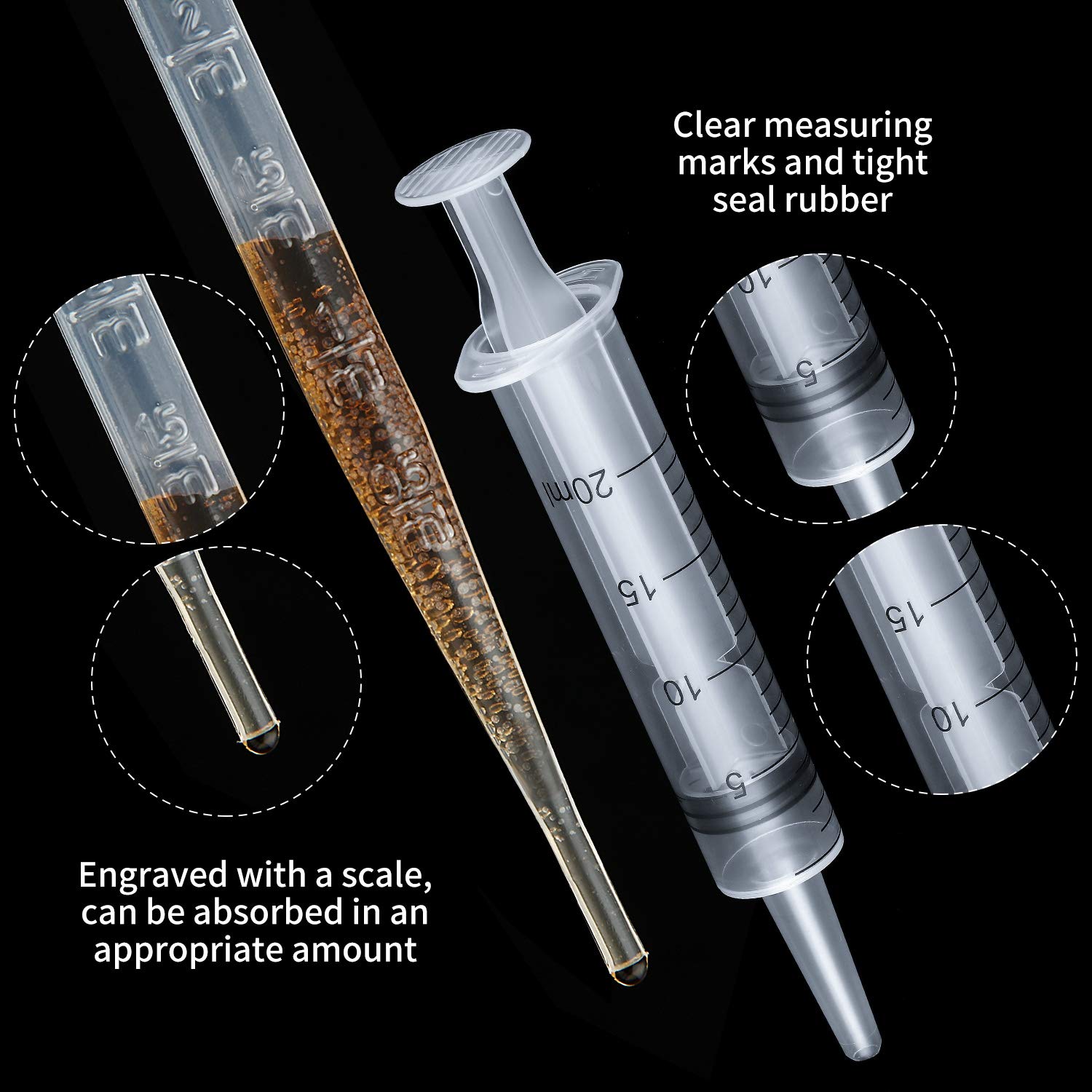 200 Pieces 3ml Plastic Transfer Pipettes 4 Pack 20ml Large Plastic Syringe Disposable Graduated Transfer Pipettes Dropper Makeup Tool for Essential Oils Mixture Science Laboratory Liquid Measuring: Industrial & Scientific