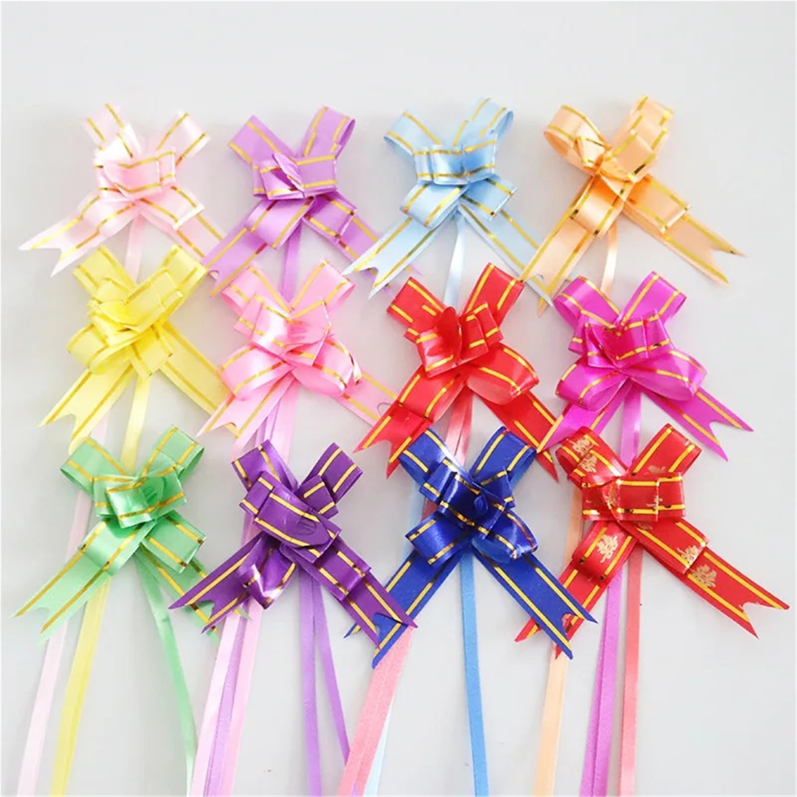 Fiocchi Self Pull Nastro Fiocco a Strappo con Fiore, 100-500 Pezzi, for Natale, San Valentino, Matrimonio, Festa di Compleanno della Mamma, Regalo Decorativo(White,600Pcs)
