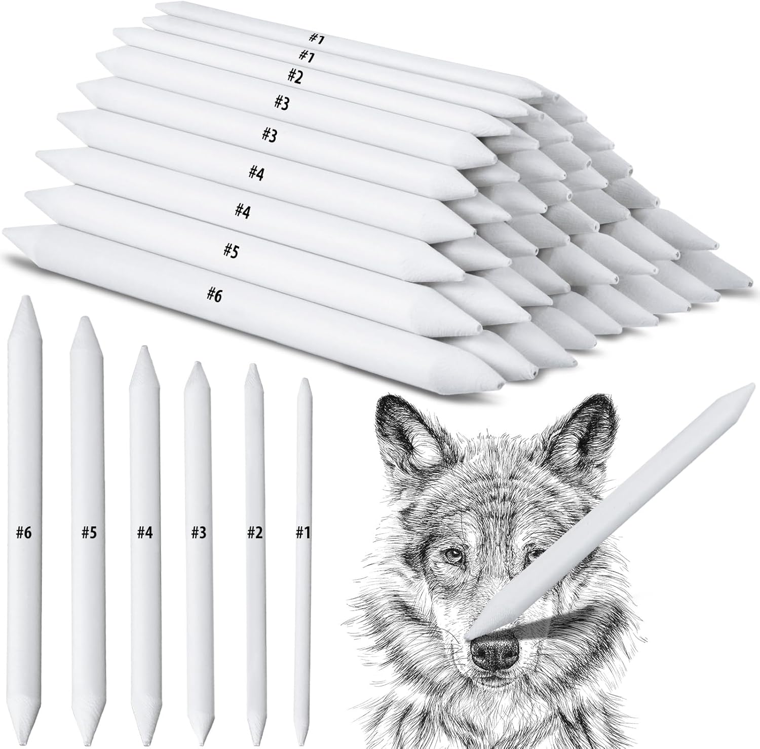 Fulmoon 288 Pcs Blending Stump and Tortillion Set Art Blenders Paper Blend Stumps for Drawing Shading Drawing Supplies Pencil Sketch Paint Tools for Student (Blending Stump)