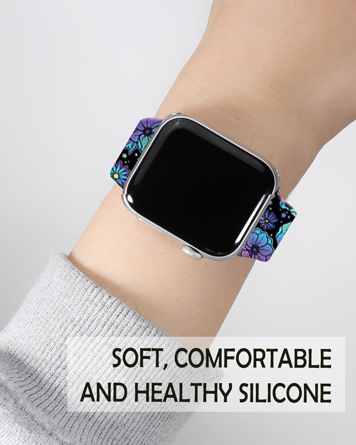 Sport Watch Bands Compatible with Apple Watch Band 38mm 40mm 41mm for Women Men, Adjustable Soft Silicone Replacement Smartwatch Wristband for iWatch Series 7 6 5 4 3 2 1 SE - Image 3