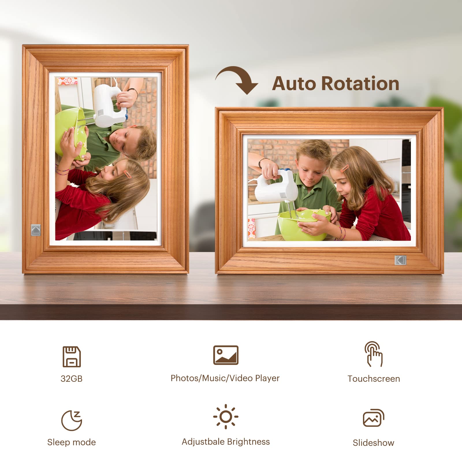 KODAK Marcos Fotos Digitales WiFi de 10.1 Pulgadas, Visualización táctil IPS HD, Función de Rotación Automática, Smart Marco, Comparta Imagen y Videos a Través de la Aplicación