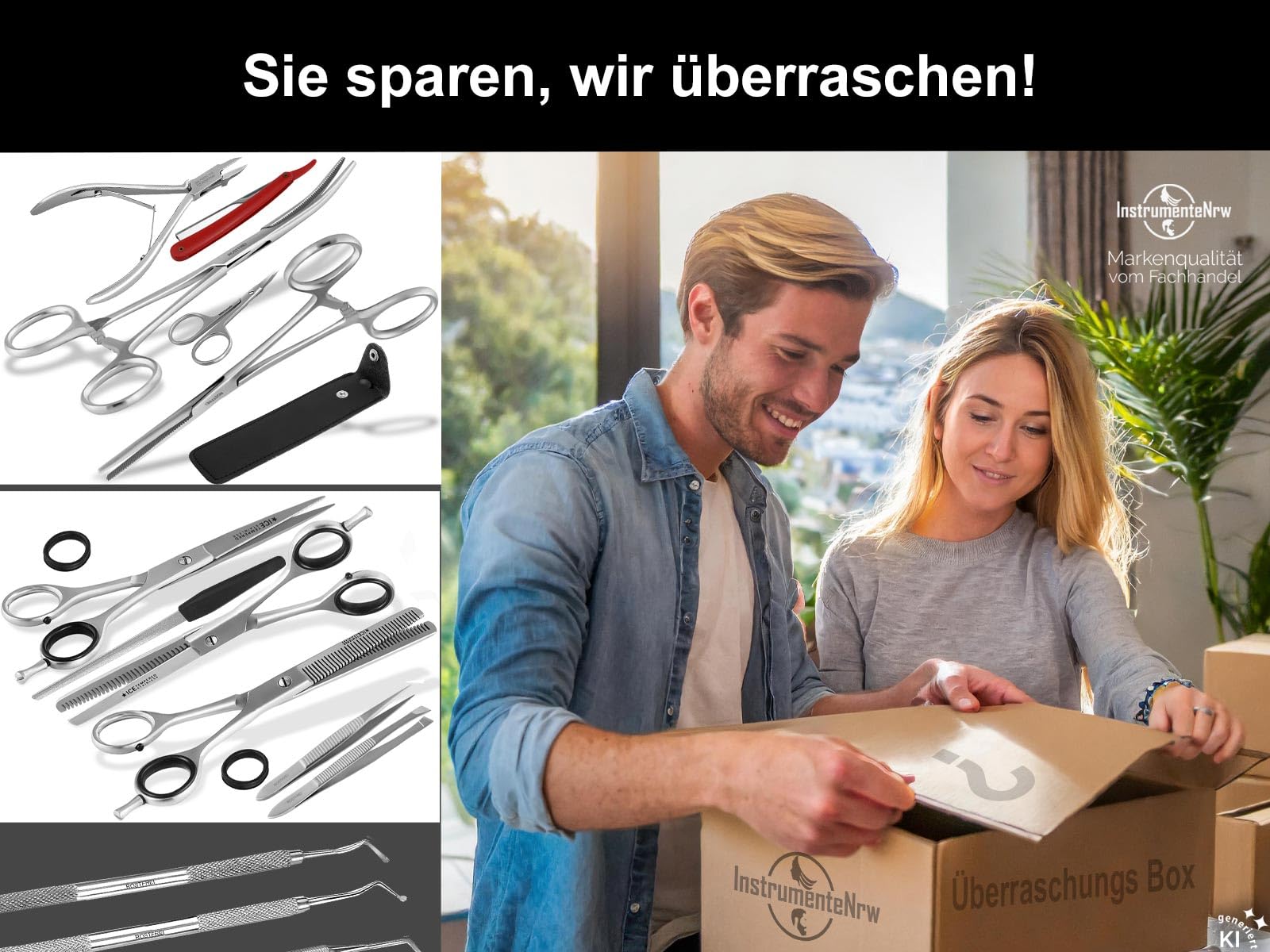 Beauty Stahlwaren 100 Teile Restposten Paket aus Lagerräumung | Mischposten Wundertüte mit Haarscheren, Nagelscheren, Pinzetten, Nagelzangen, Nagelfeilen, Hornhautentferner & Haushaltswaren