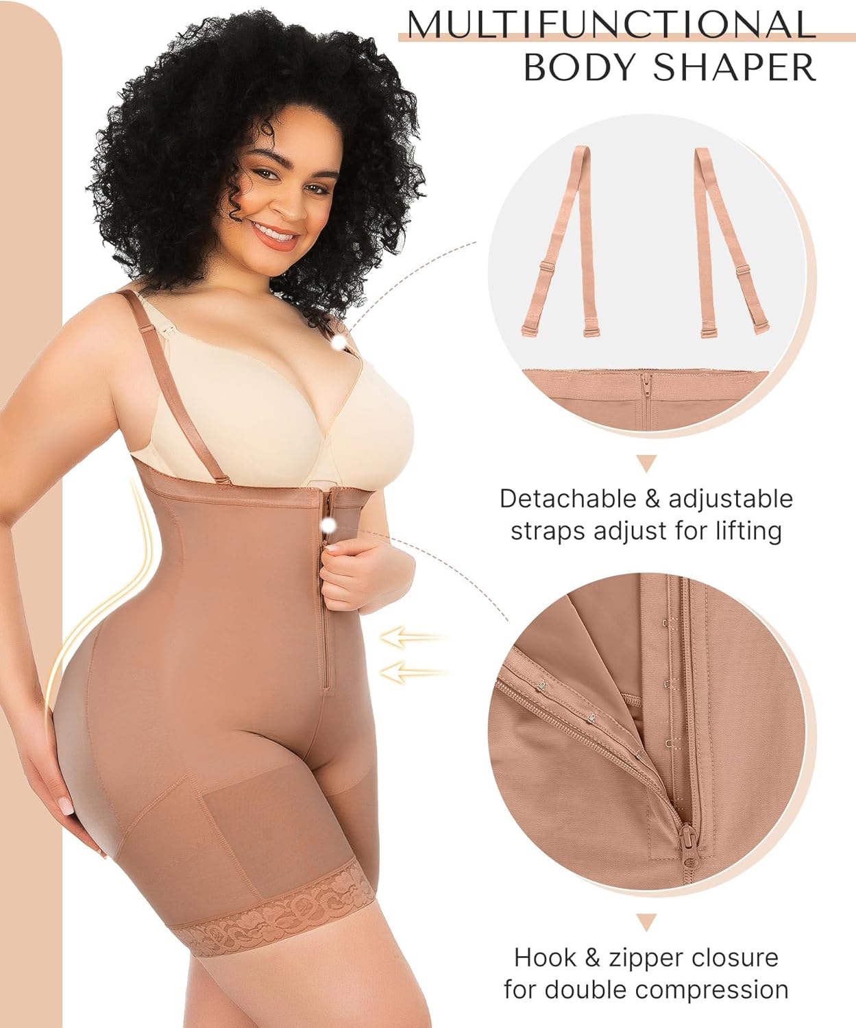 SHAPELLX Fajas Colombianas Shapewear for Women Tummy Control Plus Size Postpartum Body Shaper Butt Lifting Bodysuit - Image 2