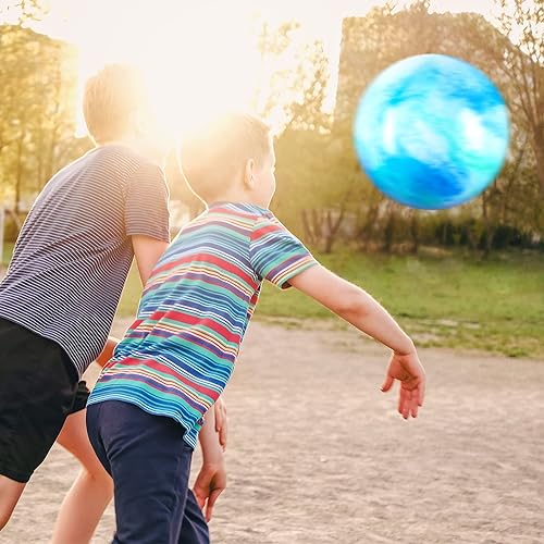 Miniatura 12 de Deekin 2 bolas hinchables marmoleadas de 15 pulgadas y 18 pulgadas grandes de hedstrom inflables de goma, juguetes sensoriales para agua escolar al