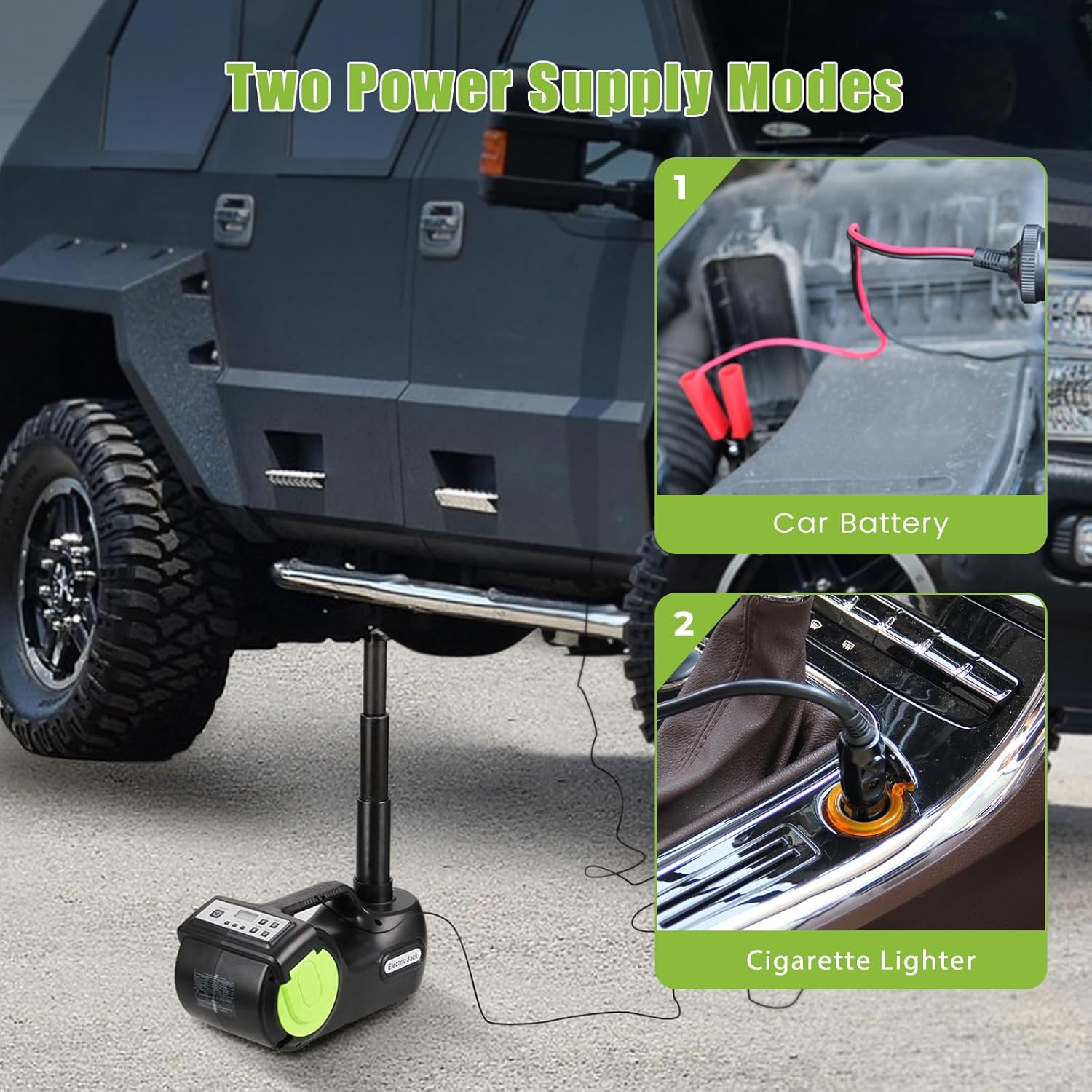 Anbull Electric Car Jack Kit 5 Ton,Hydraulic Car Jack Lift DC12V with Electric Impact Wrench & Inflator for SUV MPV Sedan Truck Tire Change & Garage Repair（Lifting Range 6.1-21.7 inch）