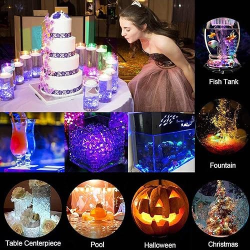 Miniatura 2 de Mini luces LED sumergibles con control remoto, pequeñas velas de té subacuáticas, impermeables, 1.5 pulgadas, RGB multicolor, sin llama, funciona