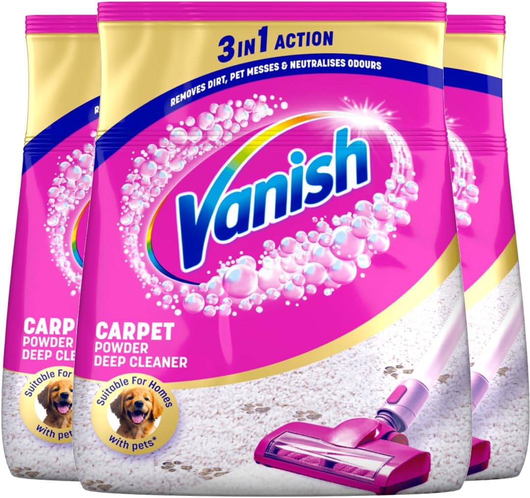 Vanish Gold Oxi Action โ Carpet Powder Deep Cleaner (3 x 650g) 1.95kg